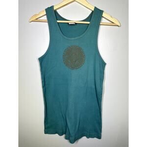 Vintage City Lights Mandala Symbol Yoga Tank Top, L, Teal